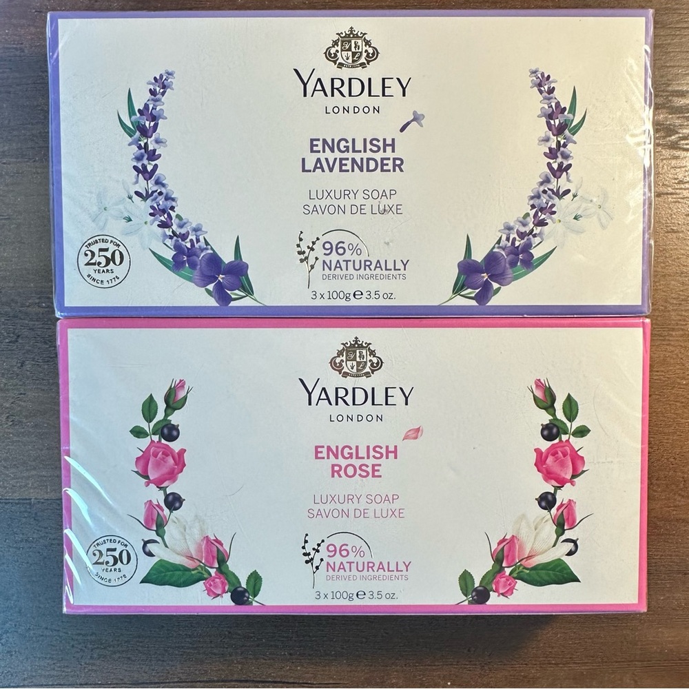 Yardley London English Lavender & English Rose Luxury Triple Milled Soap Set 2pk